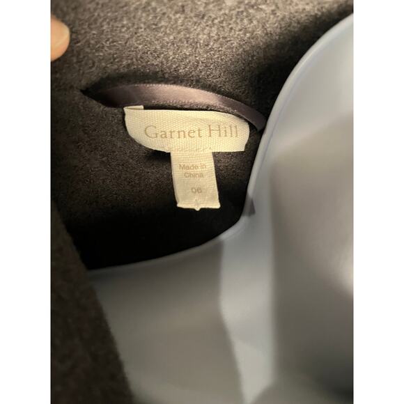 Garnet Hill Wool Blend Asymmetrical Wrap Coat Gray Size 06 Elegant Warm - Picture 5 of 8